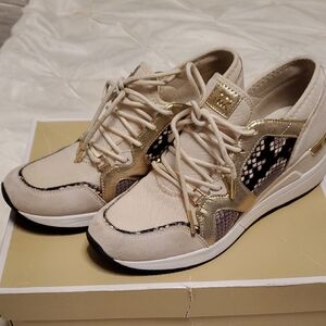 Women's Gold and Cream Sneakers